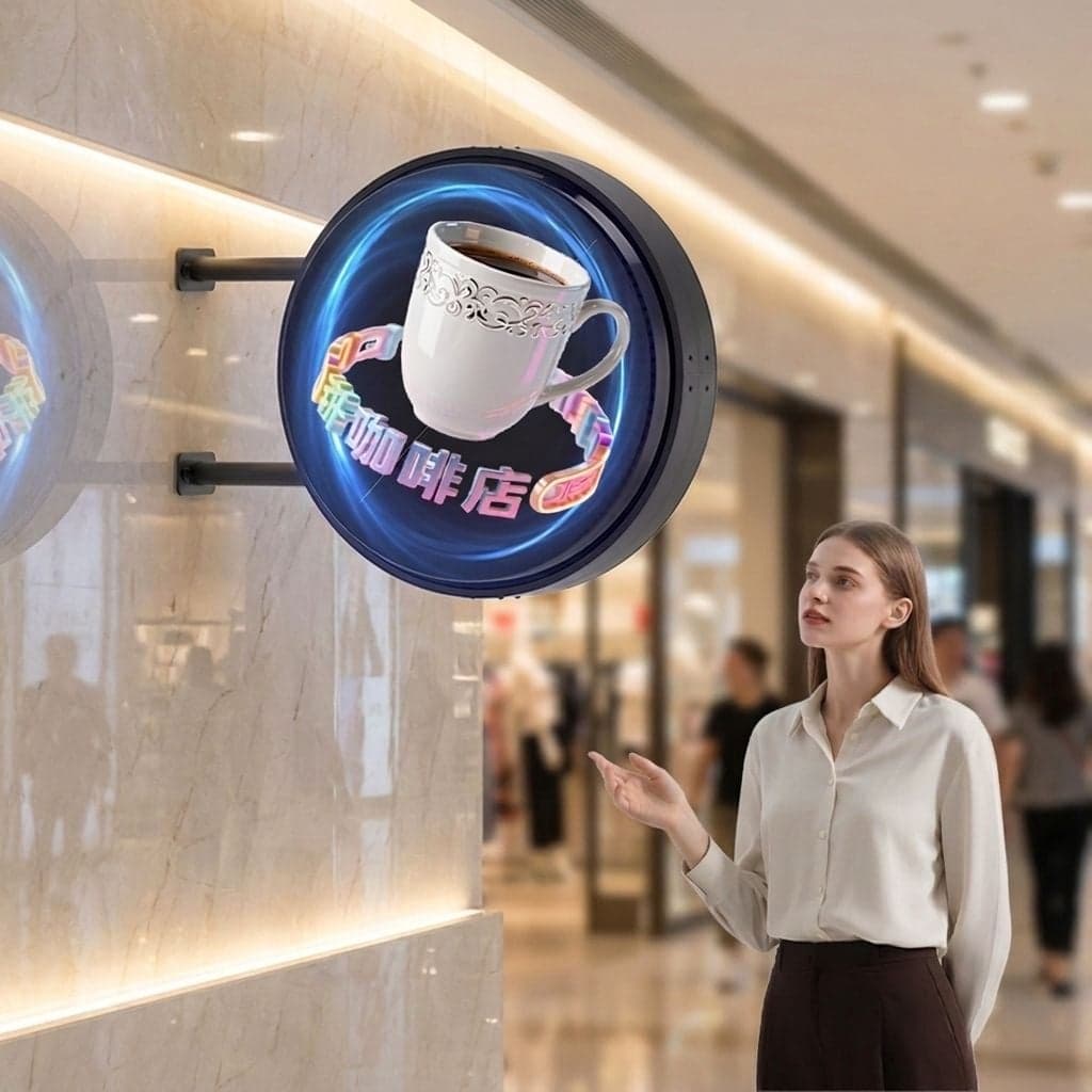 3D LED Holographic Fan Advertising Light Box Double Sided Display Screen Digital Signage Retail Commercial Hologram Equipment
