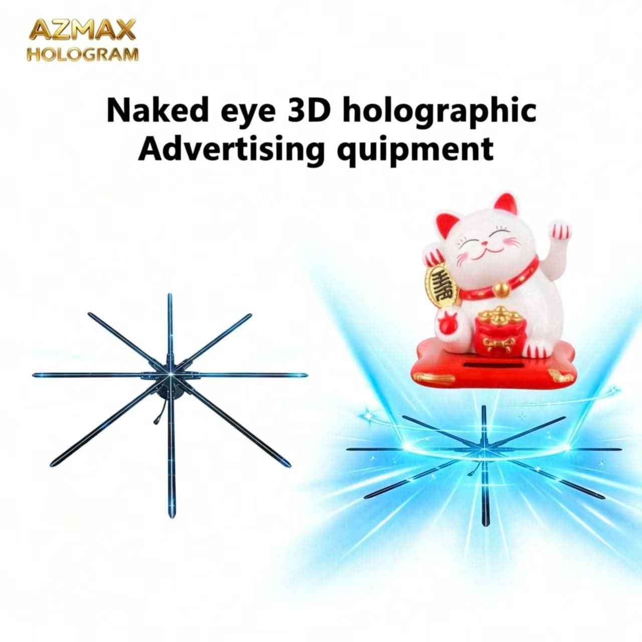 180cm Large Naked-Eye 3D Hologram Fan LED Transparent Screen 4K Resolution Multi-Platform Compatibility Accept OEM Advertising