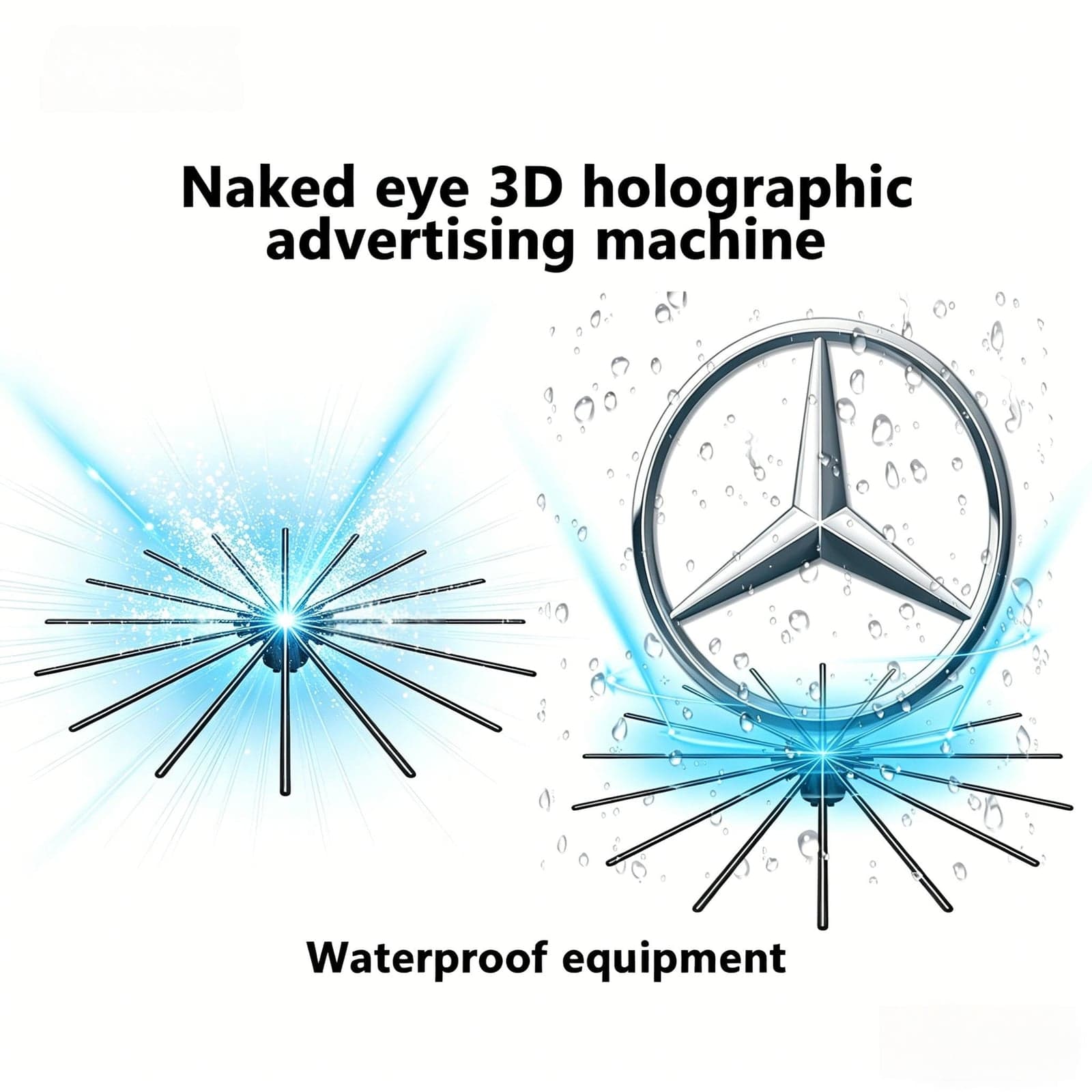 AZMAX 110 Outdoor Portable 3D Hologram Fan Display Ultra HD Naked-Eye Holographic Advertising Screen Support OEM Customization