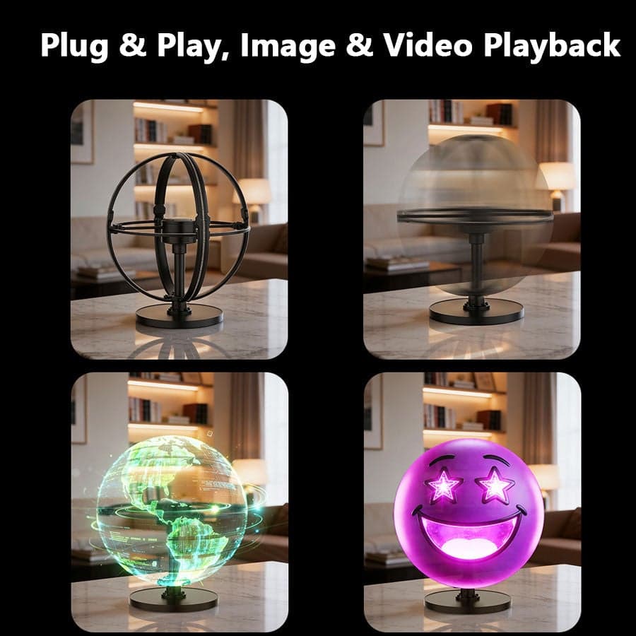 Indoor Floor Stand LED Sphere 50cm 360 Holographic Fans Model Captivating Effects Eye-Catching Digital Signage Education OEM