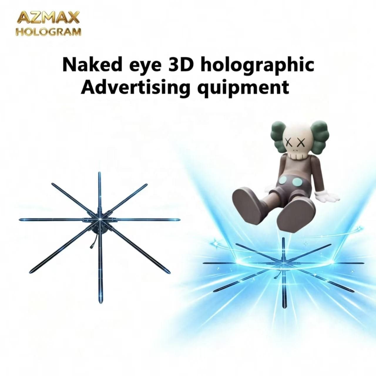 180cm Naked-Eye 3D Holographic Fan LED Transparent Display Advertising Equipment Custom OEM for Outdoor Ads and Scenic Lighting