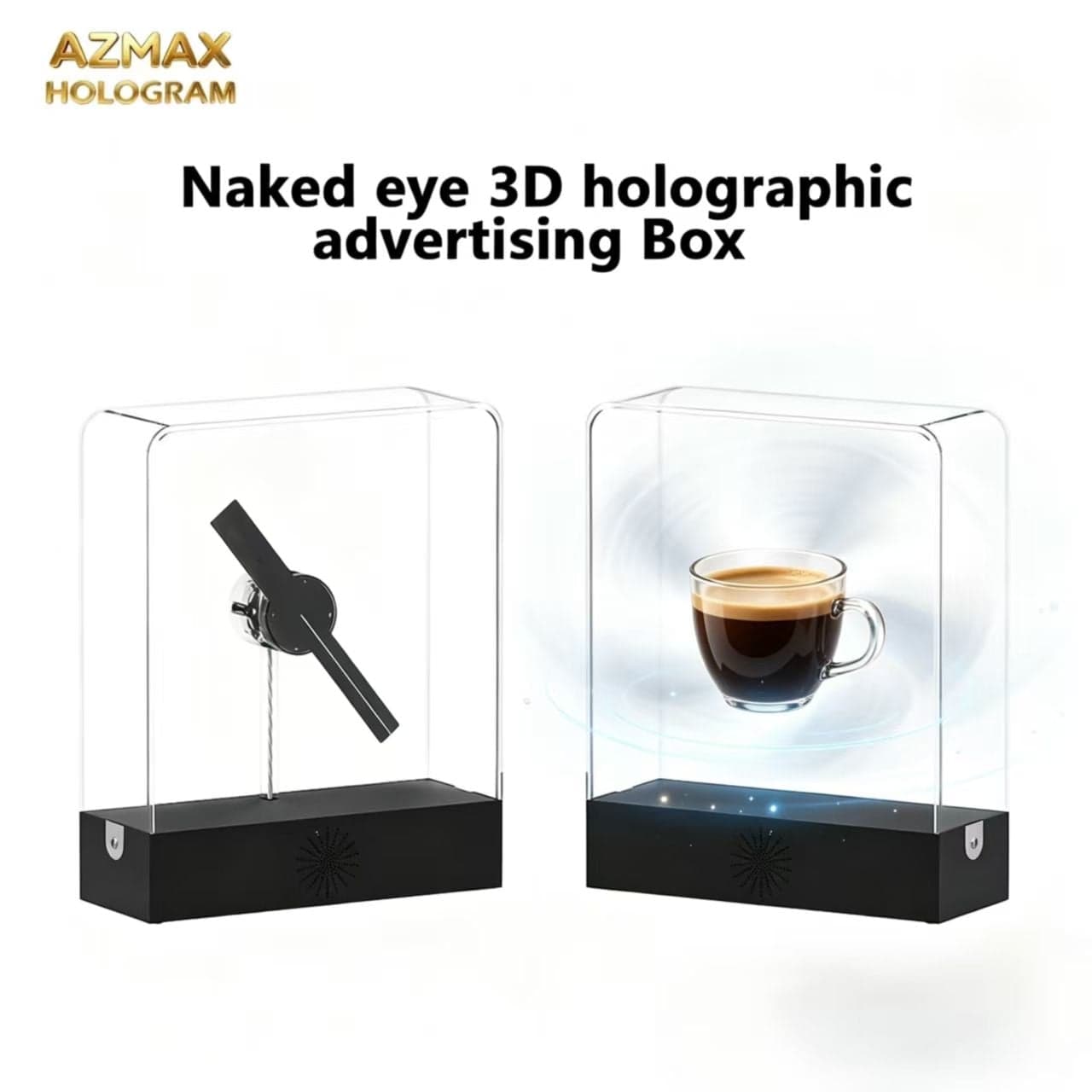 Compact 20cm 3D Holographic LED Display Fan Rechargeable Desktop Sign for Business Advertising and Medical Education