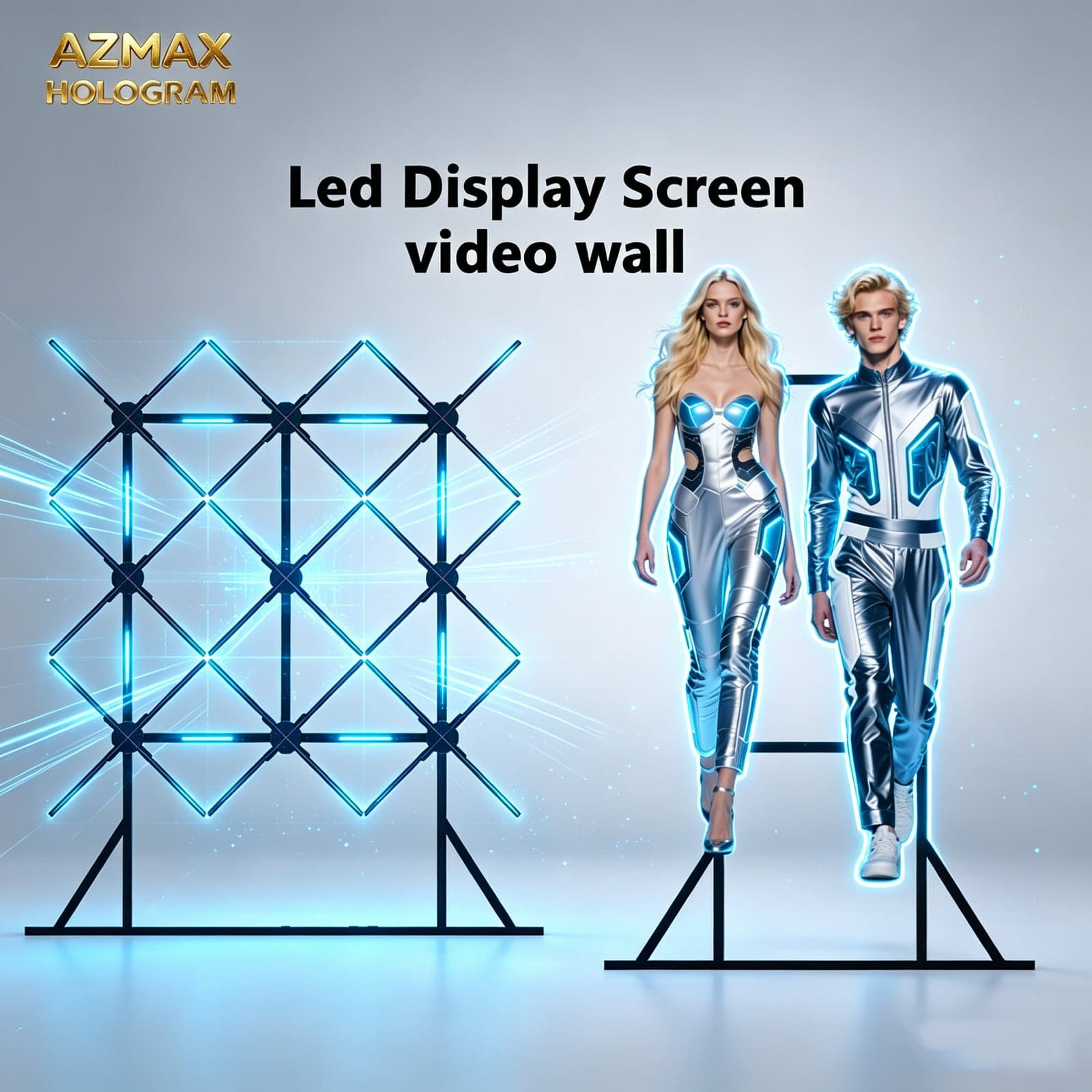 Immersive Holographic Display Fan for Retail Stores High Brightness Advertising Projector with Remote Control and Splicing