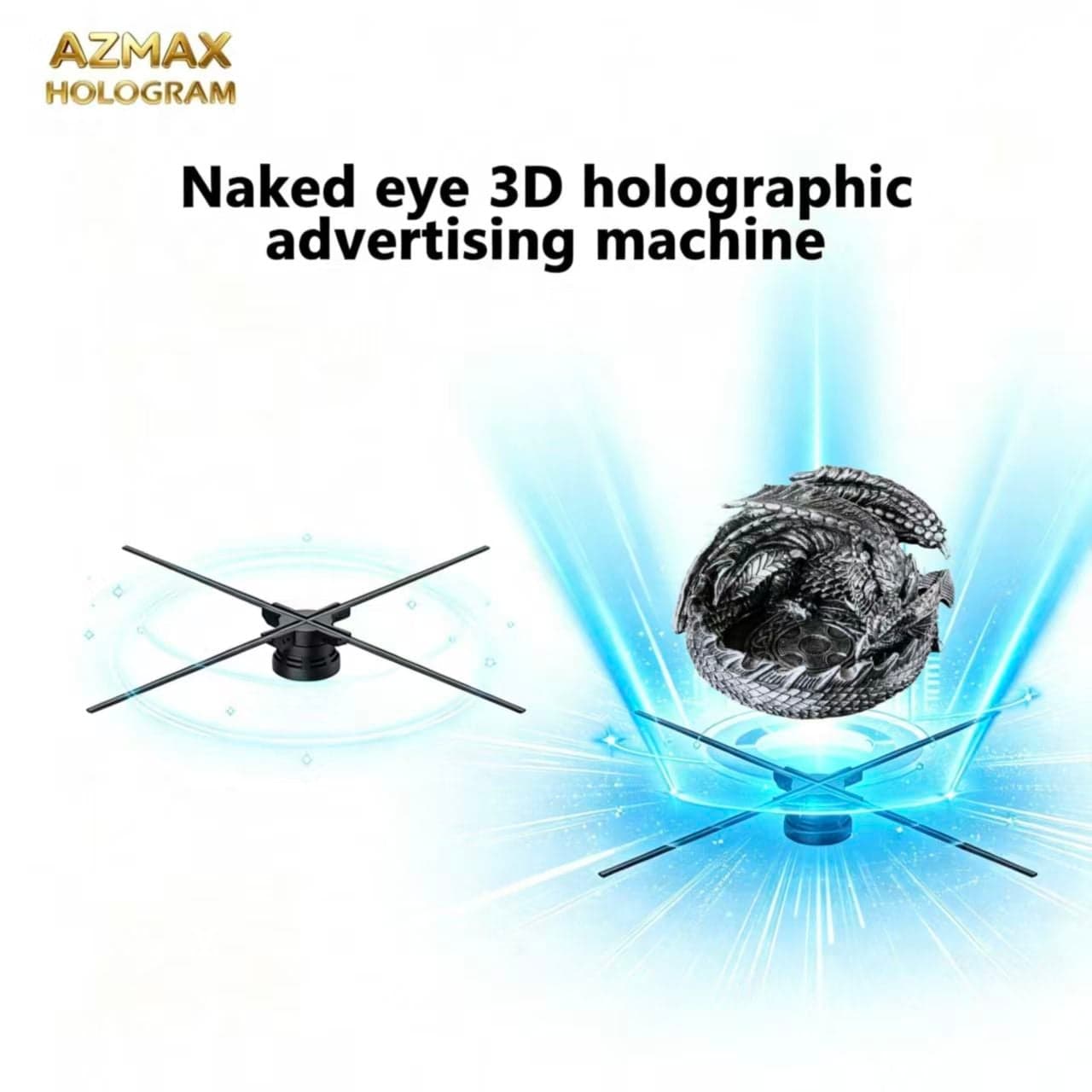 AZMAX 65CM 3D Hologram Fan Advertising Equipment Transparent Led Display Screen Digital Signage and Displays Digital Signage