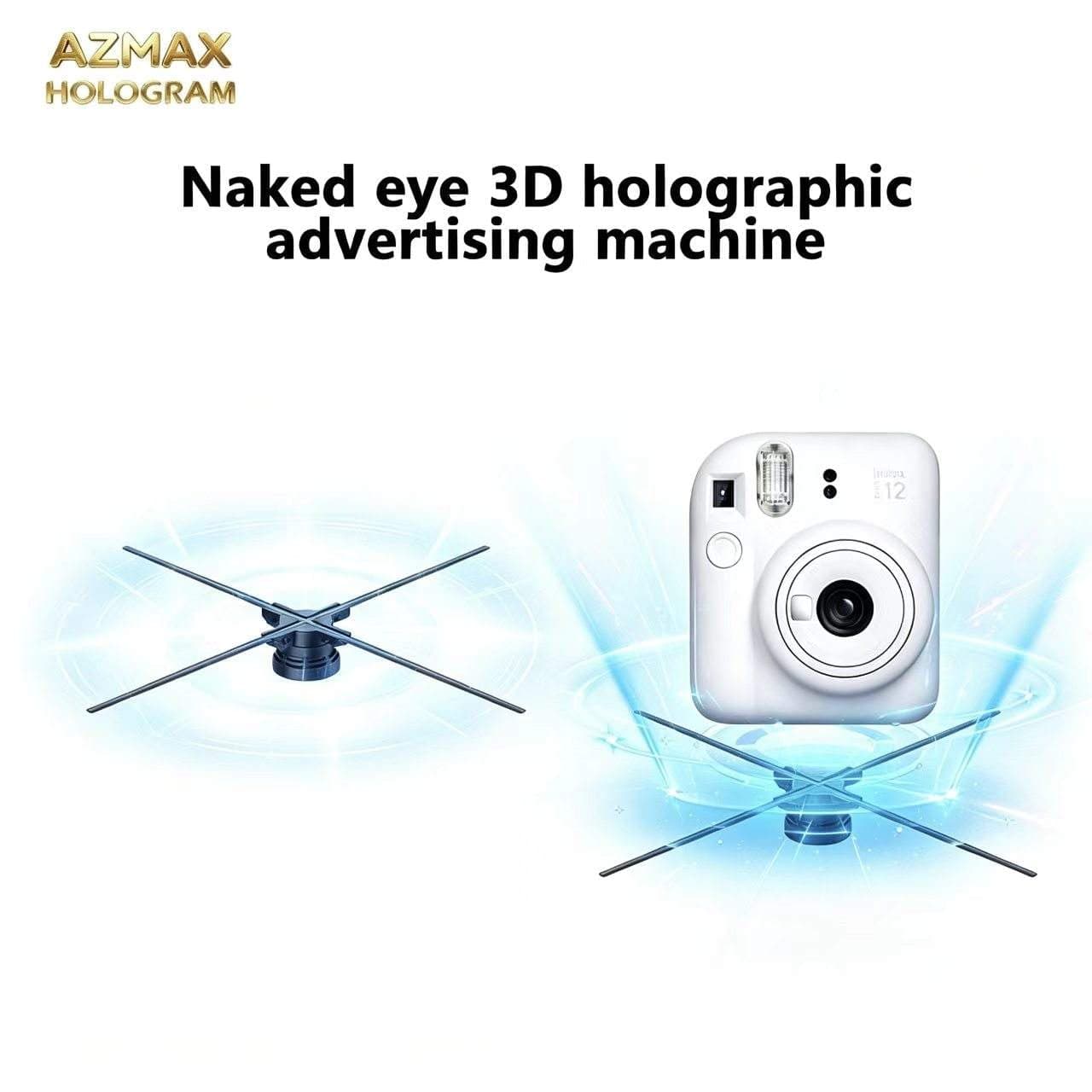 AZMAX 1184 LED Super High Hologram Fan 60cm Wall Mounted 3D Outdoor Advertising Display Premium Advertising Equipment