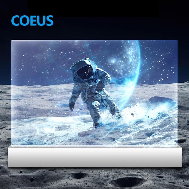 COEUS 30 Inch Transparent OLED Digital Signage Display with HD Touch Screen Ultra Thin Design 43% Transmittance 1 Year Warranty