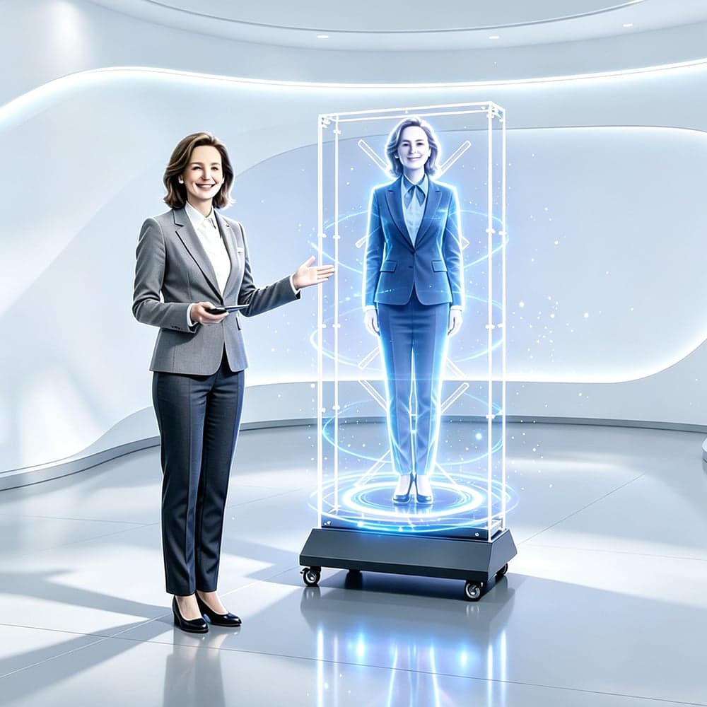 Commercial Holographic Display Fan 3D Hologram Projector 176 Viewing Angle 1280 LEDs 2600cd/m Brightness Wireless/Remote