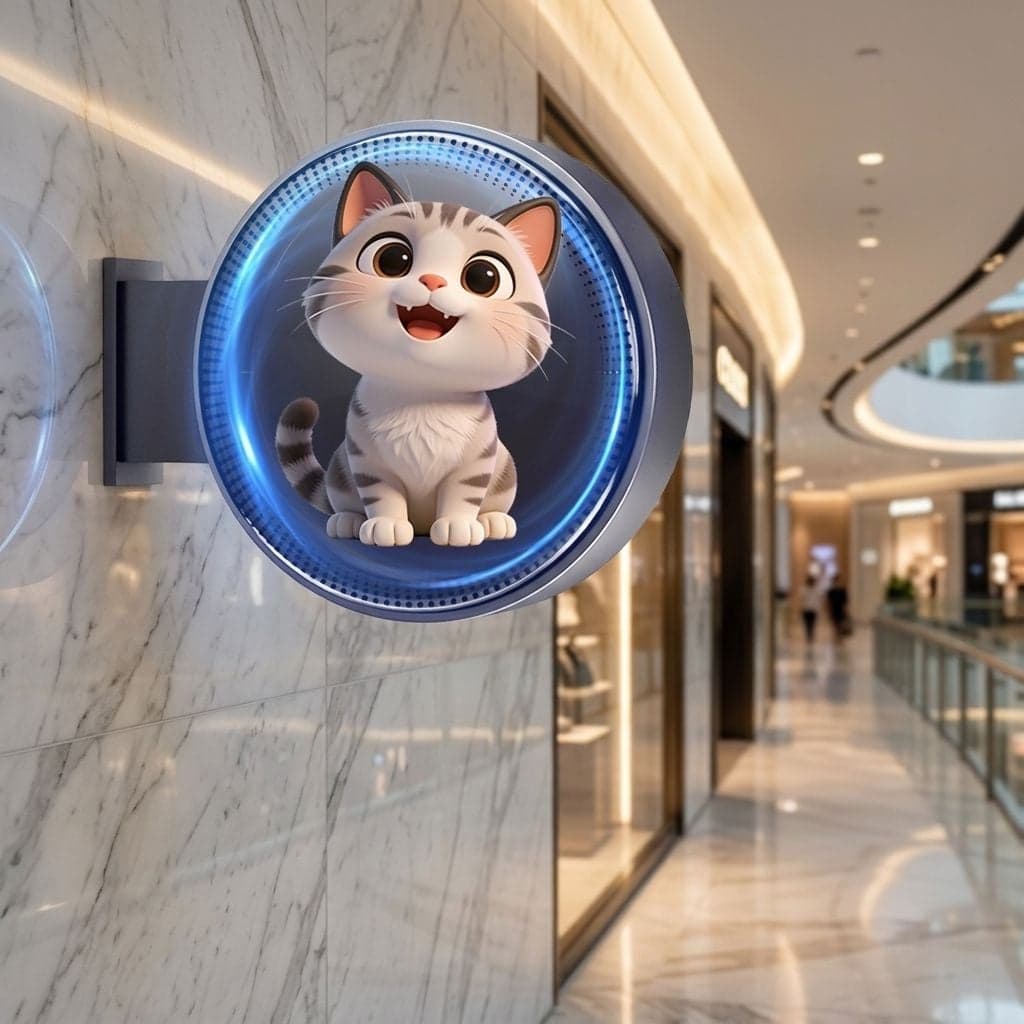 3D Hologram Fan Light Box Double Sided Advertising Display LED Hologram Projector Showcase for Retail Shop Mall Ads