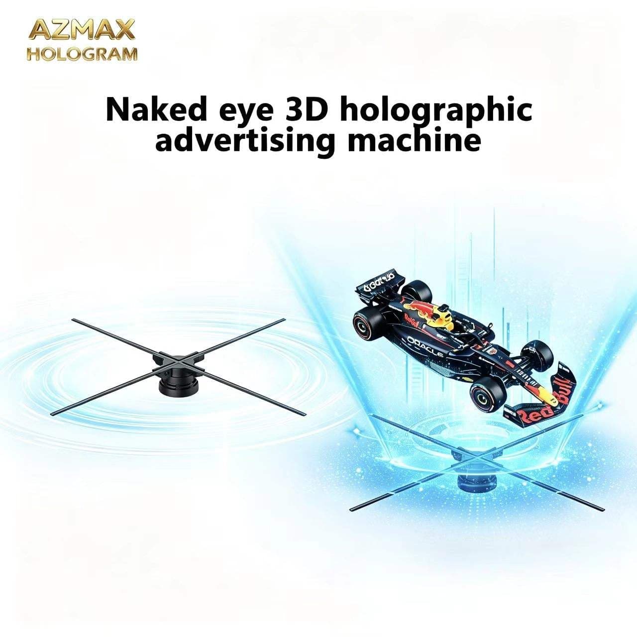 AZMAX D56U 56cm 1104LED Mall Olograma High Resolution Cloud Control Splicing Wifi Holographic Display 3D Hologram Fan