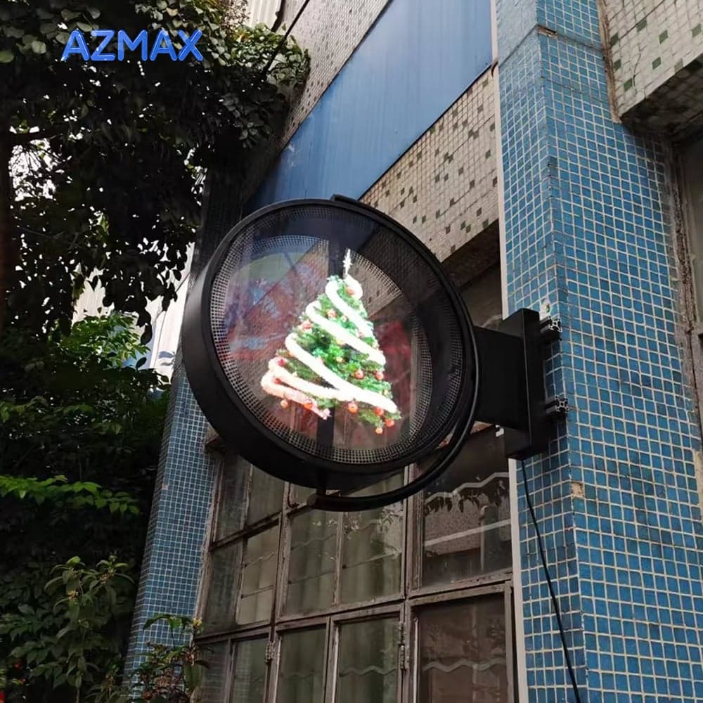 Portable OEM 3D LED Hologram Fan Two Blades 50cm Projector for Outdoor/Indoor Use in Restaurant & Coffee Shop