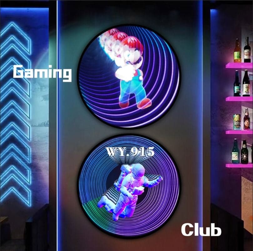 COEUS RGB Changing 3D Infinite Mirror Personalized LED Hologram Abyss Infinity Mirror Display 3D Holographic Art Bars for OEM