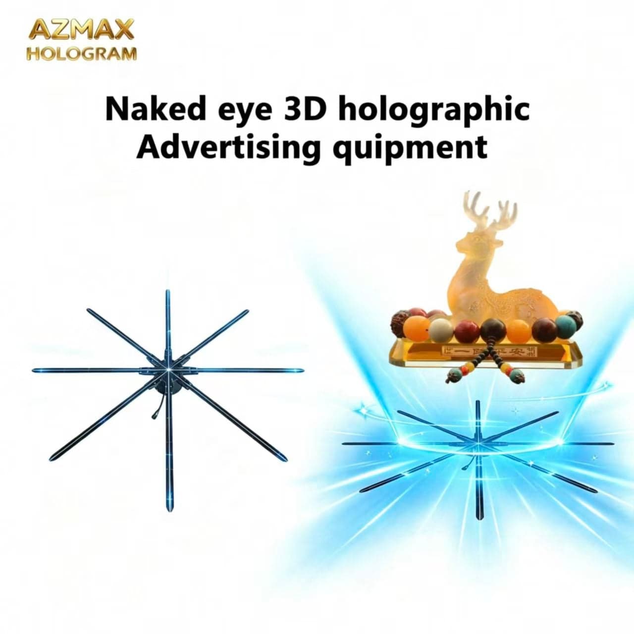 150cm Naked Eye 3D Hologram Fan LED Transparent Advertising Screen Large 3D Visual Equipment Custom OEM for Ads and Tourism