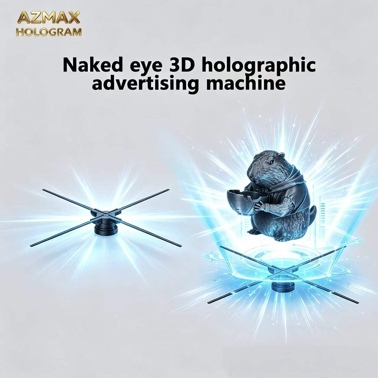 Custom 3D Hologram Fan Display 65CM 1024LED 8G WiFi LED Advertising Projector for Indoor Education OEM Bars Business Halloween