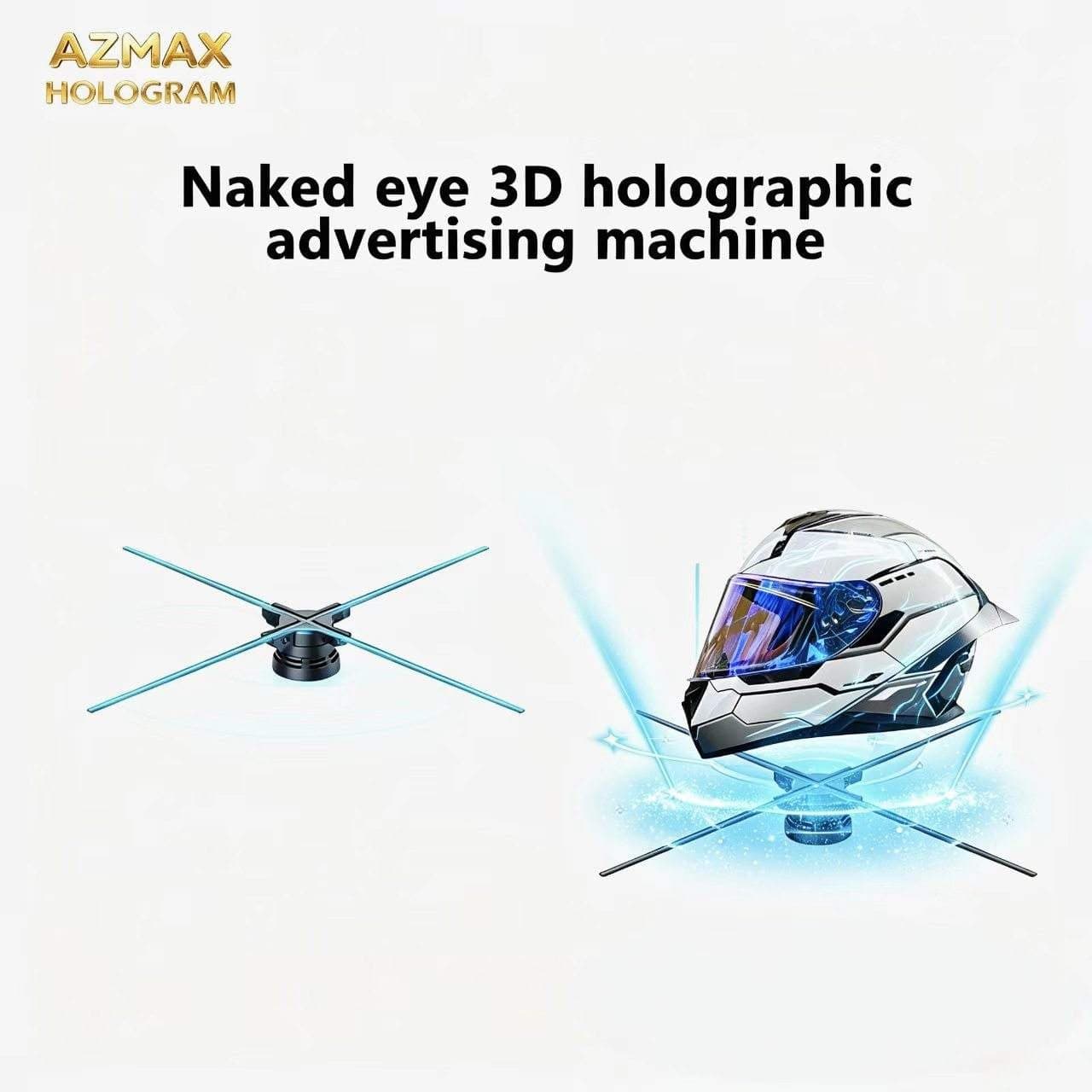 AZMAX 65cm 1280LED Aluminum Indoor Holographic 3D Hologram Fan with Bluetooth for Business Advertising Exhibition Hall Education
