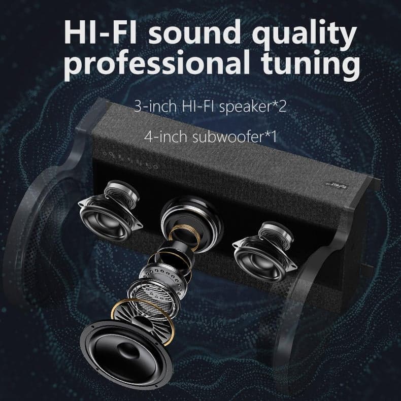 Indoor Holographic Audio Visual Speaker 35W HiFi Stereo Cylindrical HD Projector /Wi-Fi/USB App Control Lyrics Clock