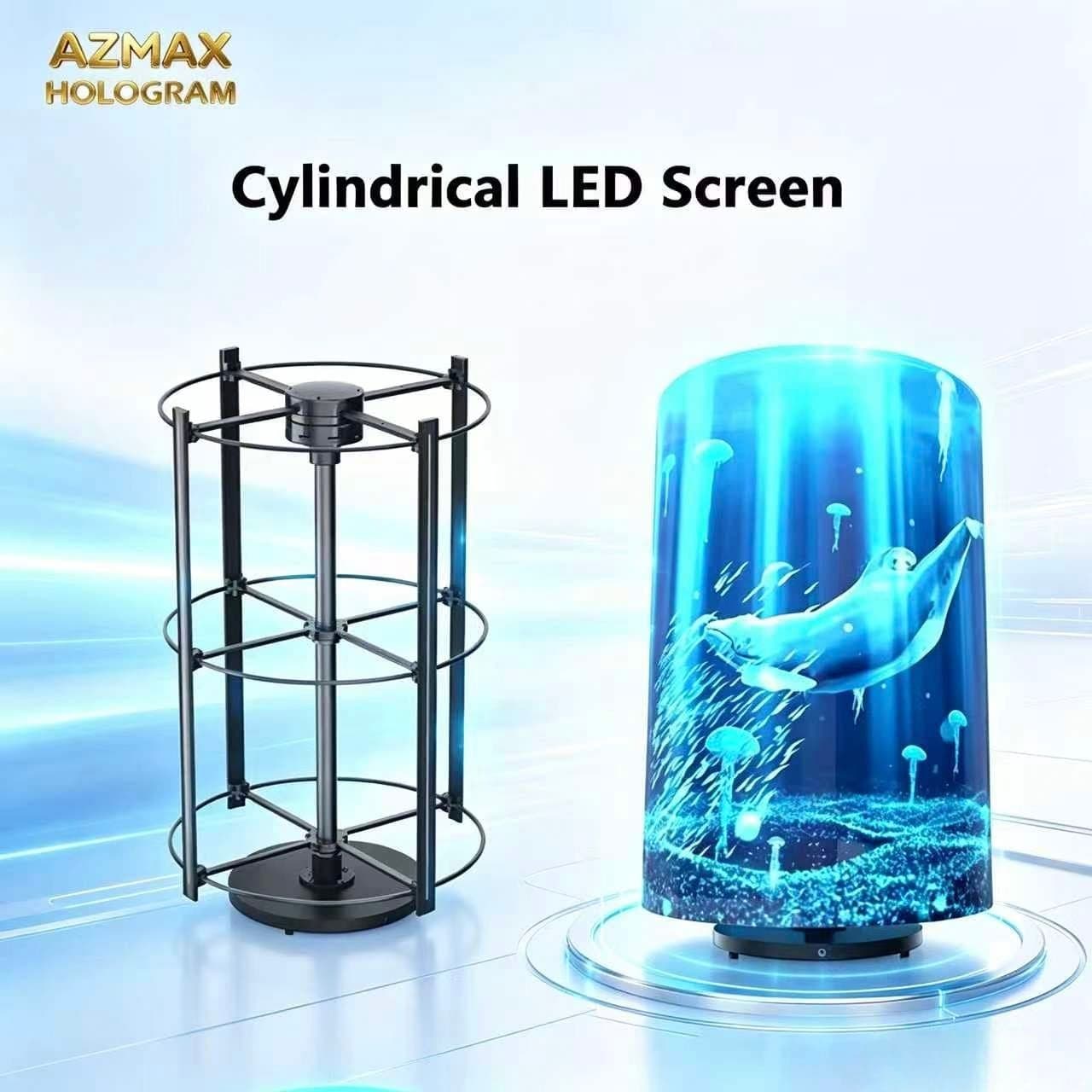 Cylindrical LED Advertising Display High-Speed Rotating Screen Portable Energy-Saving Digital Signage Indoor Commercial Use