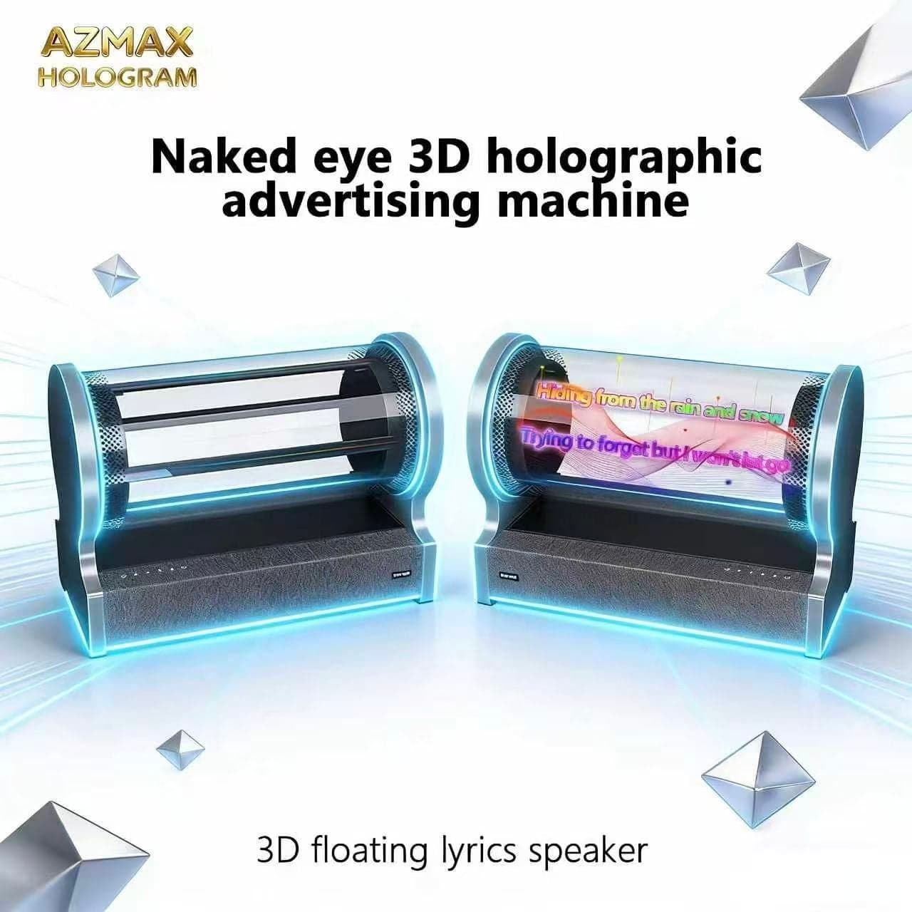 AZMAX S300 Innovative High-quality 35W Stereo for Speaker with Cylindrical Holographic Display Shows Lyrics and Time