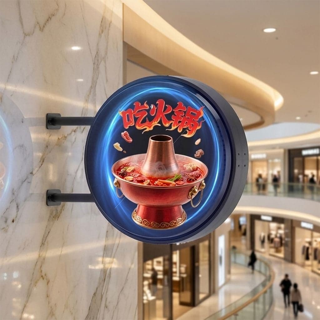 3D Hologram Fan Advertising Light Box LED Display Screen Double Sided Digital Signage Commercial Advertising Display Equipment