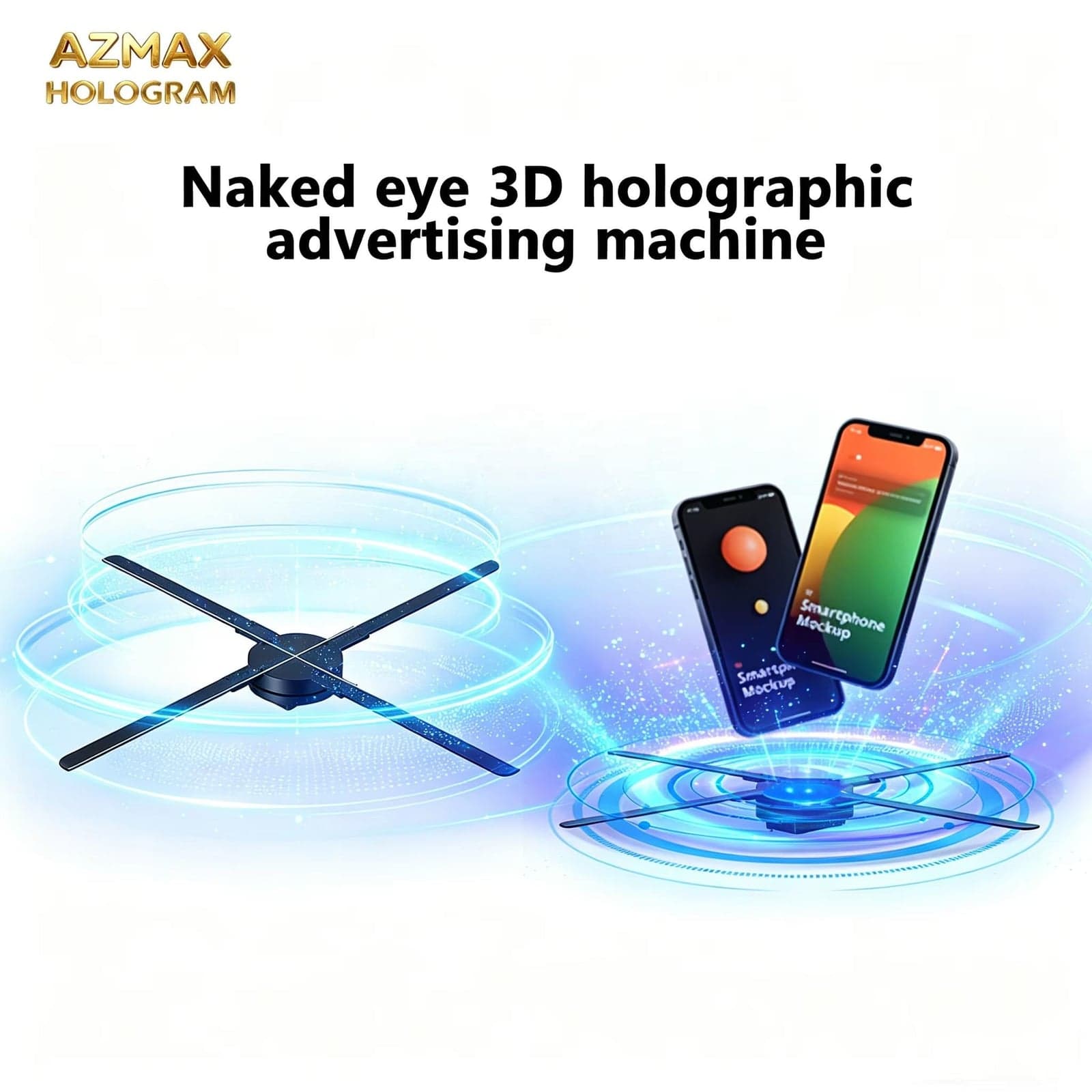 AZMAX 3D Hologram Fan LED Display OEM Education Advertising Screen with Circle Holographic Transparent Video Wall