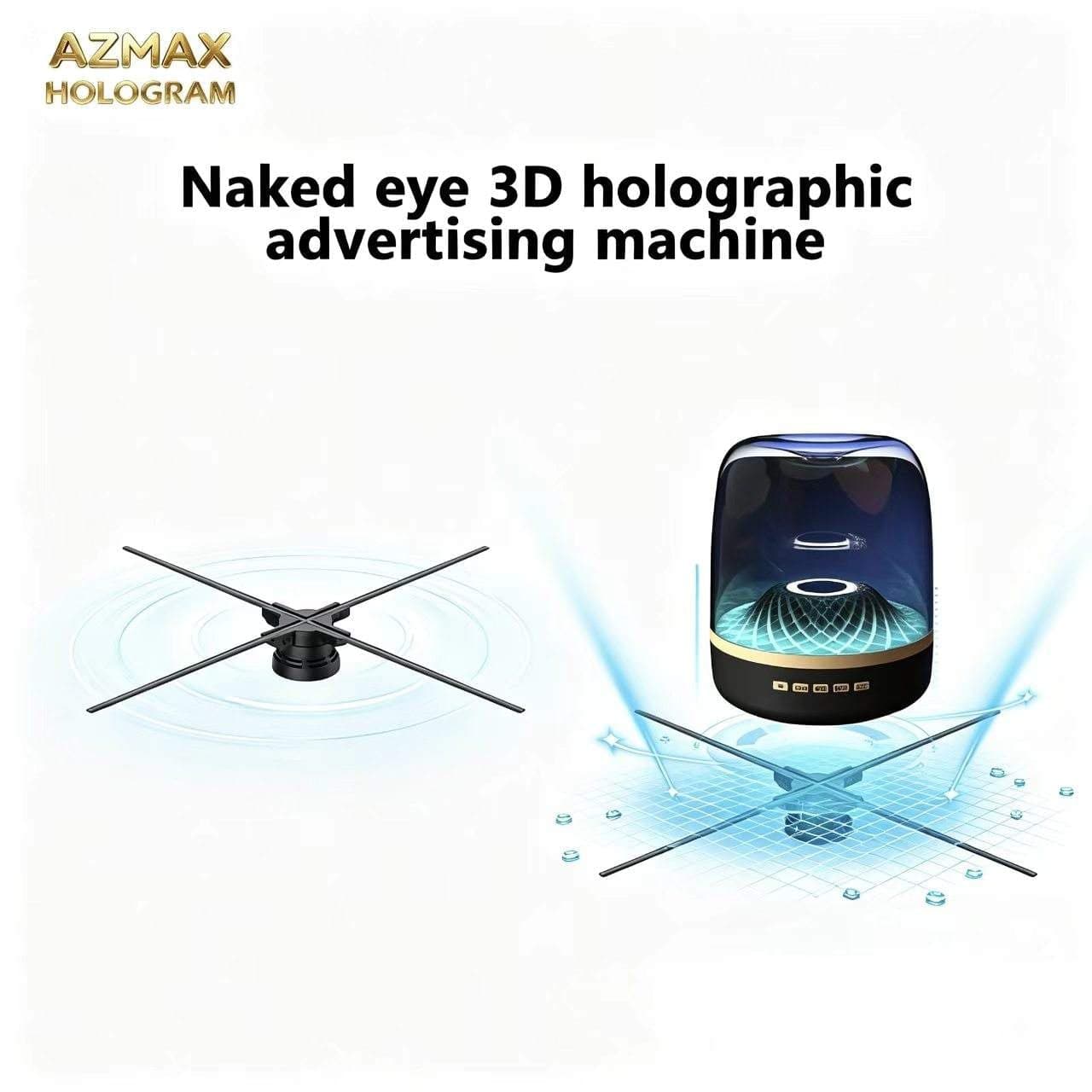 AZMAX52cm 1024LED Naked 3D Hologram Poster Exhibition Stand Digital Signages LED Display Screen Aluminum Education OEM