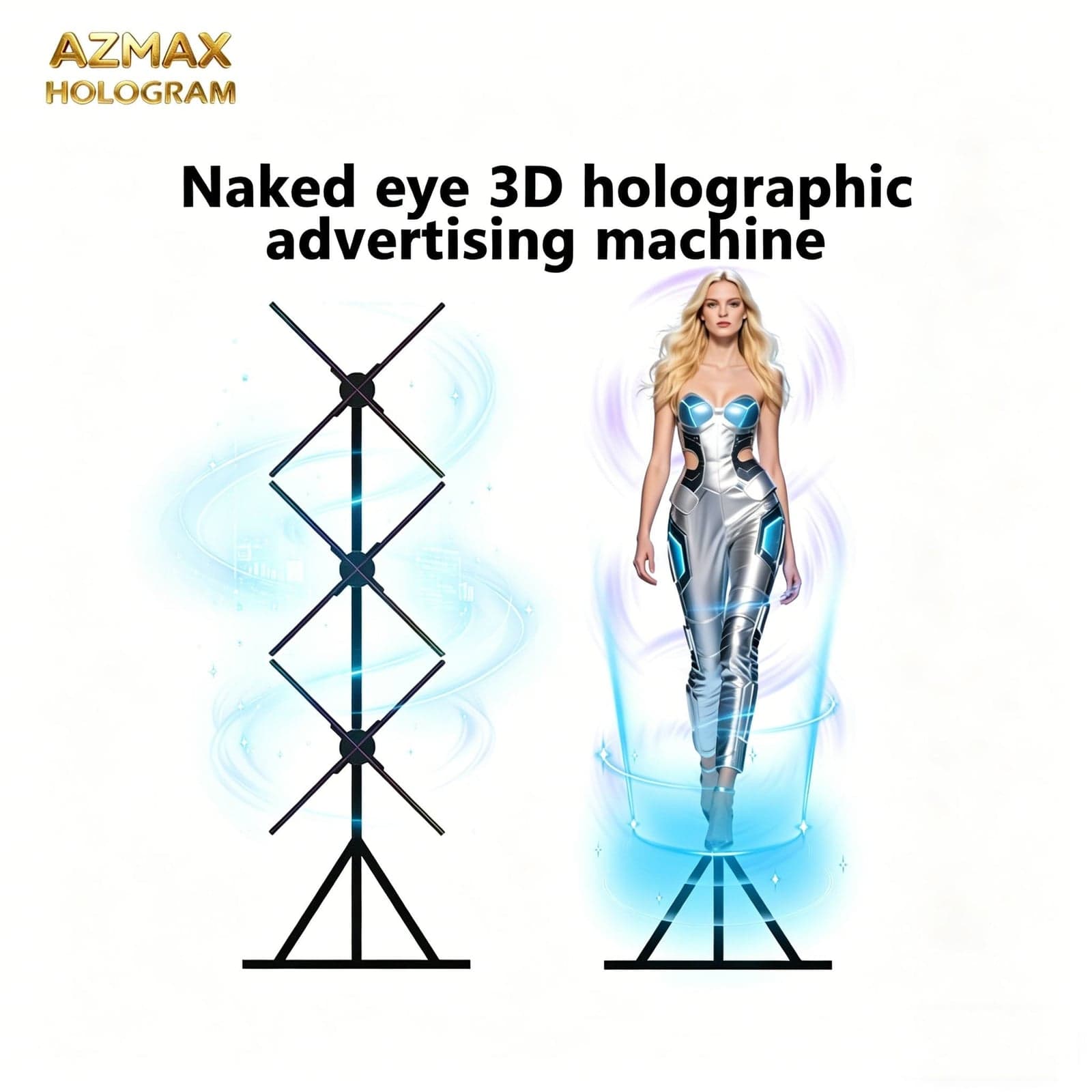 Custom 3D Holographic LED Fan Display for Indoor Retail Advertising High Resolution Transparent Video Wall 176 Viewing Education