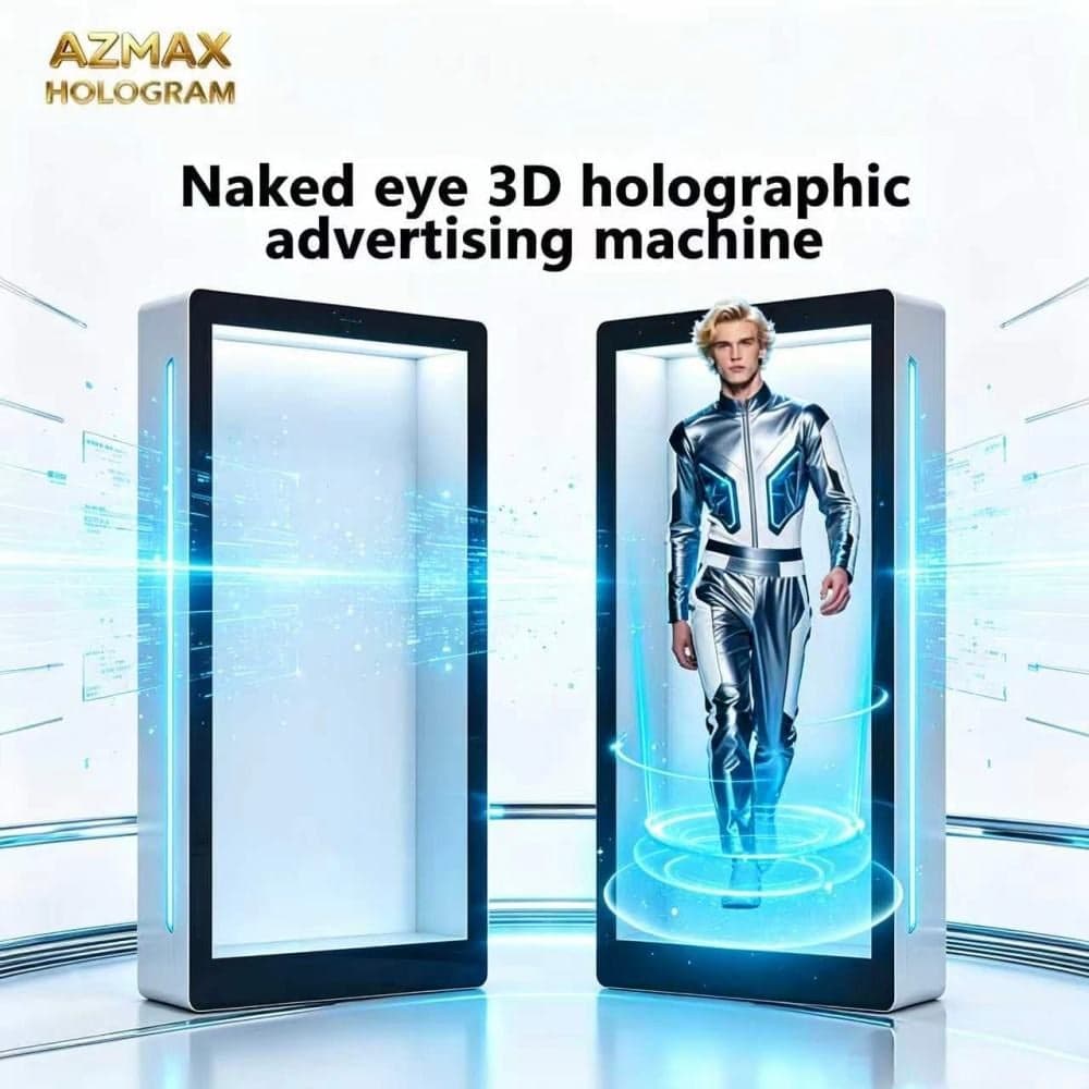AZMAX Innovative 8-Inch 3D Hologram LED Light Box Creative Display Rack for Effective Visual Advertising Equipment